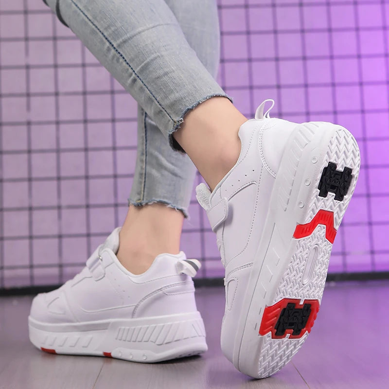 Roller Skate Shoes Kids Sneakers With four Wheels