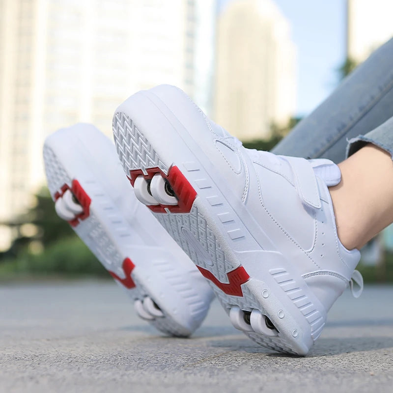 Roller Skate Shoes Kids Sneakers With four Wheels
