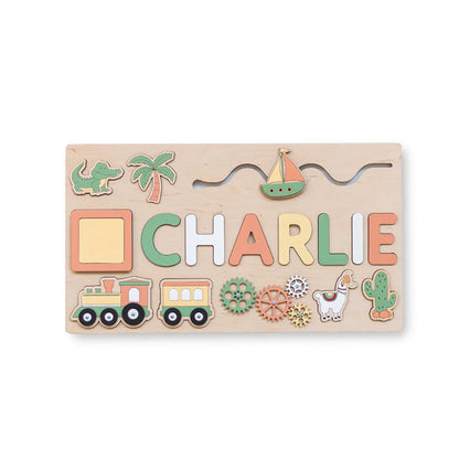 Montessori Personalized Puzzle & Sensory Board