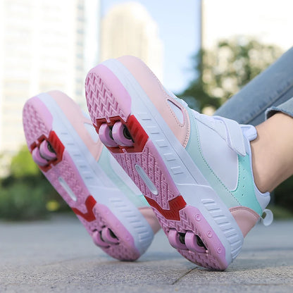 Roller Skate Shoes Kids Sneakers With four Wheels
