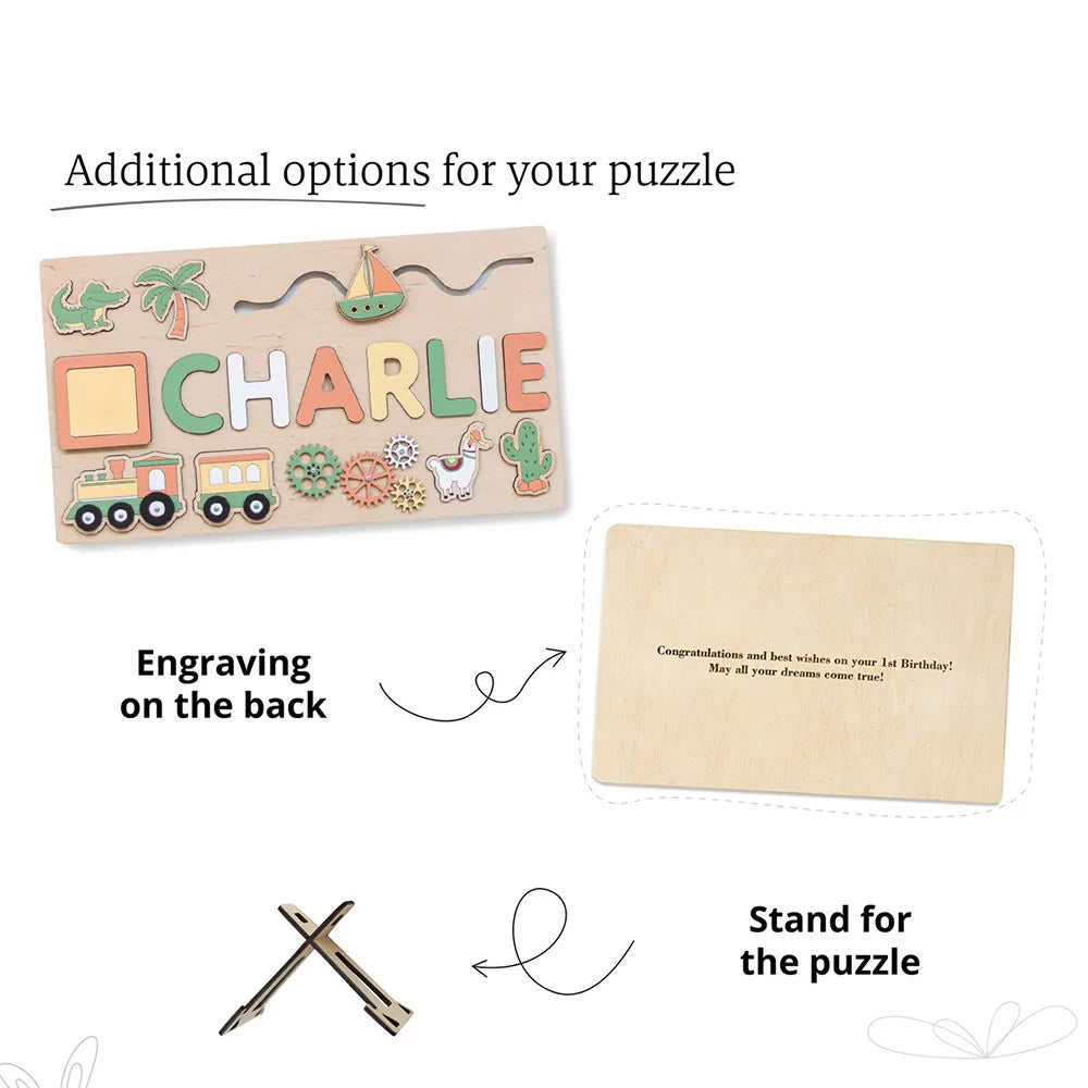Montessori Personalized Puzzle & Sensory Board