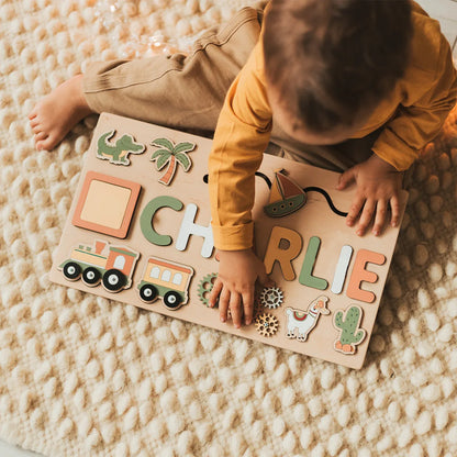 Montessori Personalized Puzzle & Sensory Board
