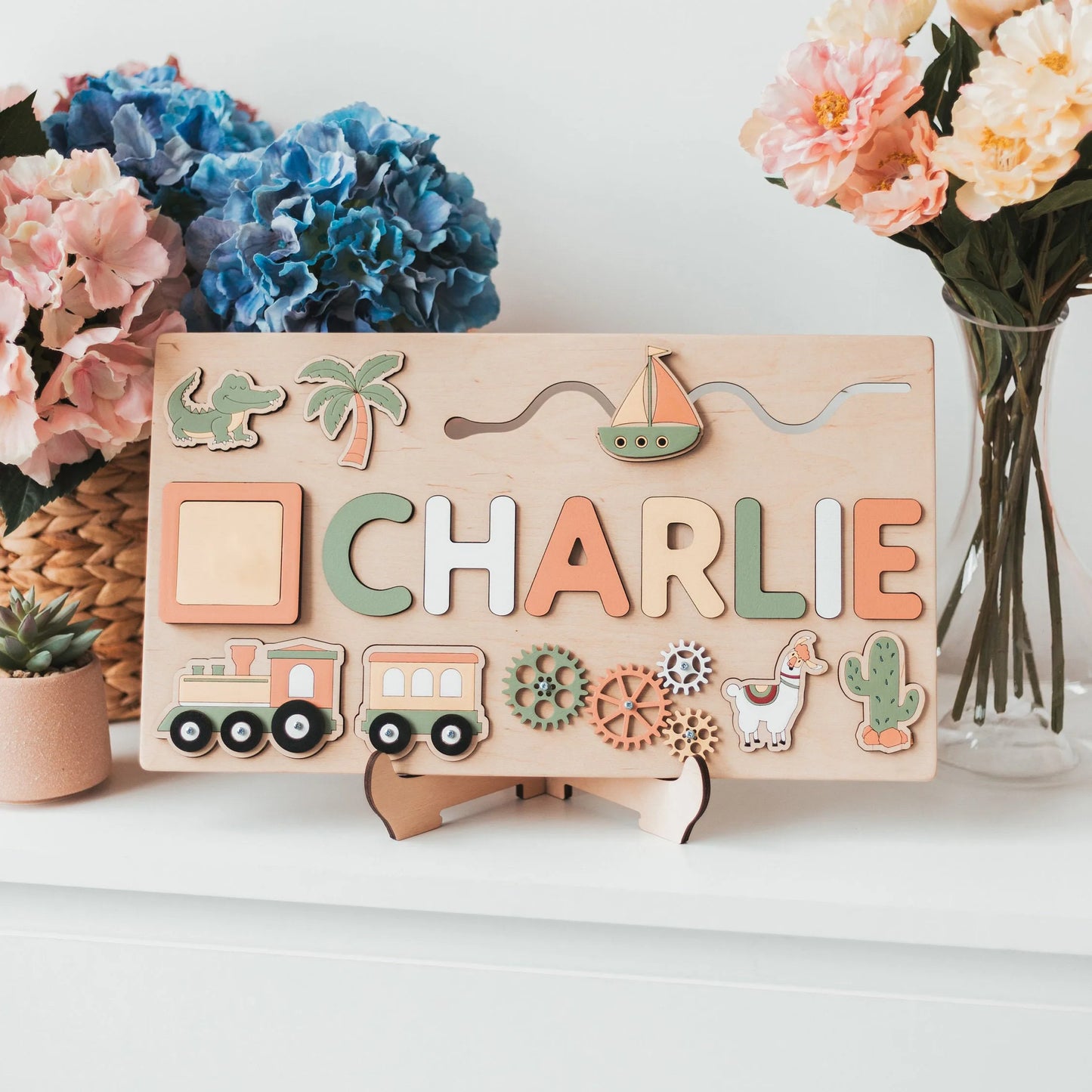Montessori Personalized Puzzle & Sensory Board
